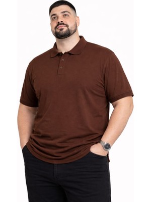 Castellotex Battal Boy Erkek Polo Yaka Kısa Kollu Basic Tişört Rahat Kalıp