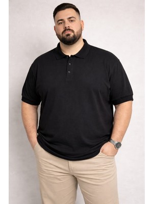 Castellotex Battal Boy Erkek Polo Yaka Kısa Kollu Basic Tişört Rahat Kalıp