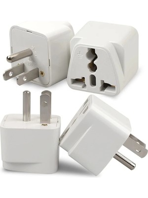 Mikasso Abd Priz Dönüştürücü 3 Pinli Fiş Adaptör Üniversal American Fiş Çevirici Type B Plug Adapter