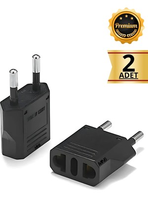Mikasso M22 Priz Dönüştürücü/2 Adet/a-Kalite Fiş Çevirici Adaptör-Şarj Aleti Fiş Dönüştürücü