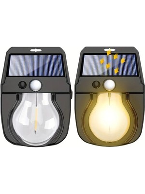 Mikasso Solar Güneş Enerjili Ampul LED Bahçe Aydınlatması Hareket Sensörlü Su Geçirmez Duvar Lambası
