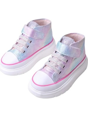 Buckhead BUCK4490 Axel Kız Çocuk Sneaker Ayakkabı Düz Tabanlı Parlak Malzeme ile Şık Tasarım