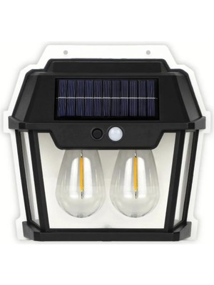 Mikasso 2'li Ampul Solar LED Güneş Enerjili Bahçe Ampul Hareket Sensörlü Bahçe LED Su Geçirmez 3 Mod