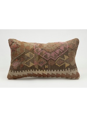 Kilim Wholesale El Yapımı Eski Kilimden Yapılmış Vintage Kırlent Kılıfı, Yün, 30X50 cm