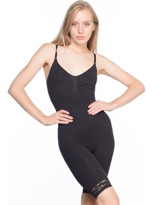 Beruflic Siyah  2031 Paçalı Dantelli Boy Korse Under Moda
