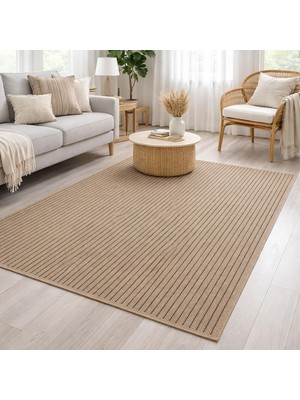 Giza Home Avanos Modern Kahve Hasır Dokuma Jüt Sisal Kilim Yıkanabilir Balkon Bahçe Mutfak Halı 8042A