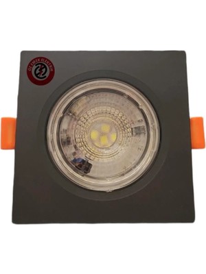 Mikasso Atlantis 6 Watt 6W Cob LED Spot Siyah Kasa Kare Beyaz Işık Iç Çap:7cm Dışçap:9cm 480LM