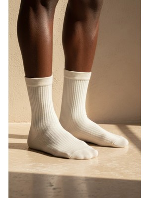 Bony Socks Unisex Basic Bej Soket Çorap
