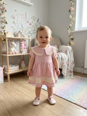 Butik Kız Bebek %100 Pamuklu Müslin Elbise
