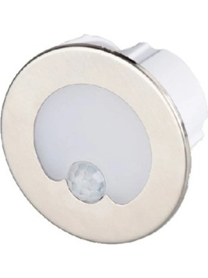 Mikasso 1,5W Günışığı Yuvarlak Sensörlü Koridor Merdiven Armatür (Satin Kasa)