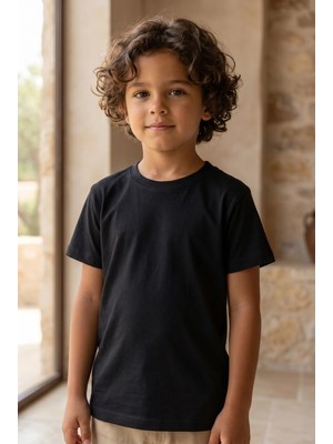 Bony Socks Çocuk Modal Kısa Kollu Siyah T-Shirt
