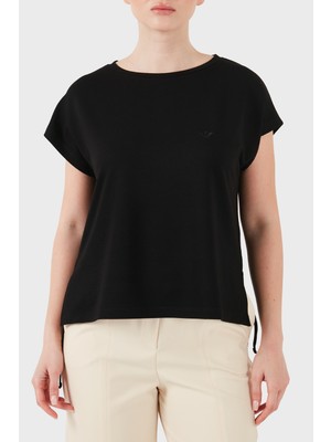 Emporio Armani Logolu Relaxed Fit Yuvarlak T Shirt Bayan T Shirt EW002908 AF19032 UC001