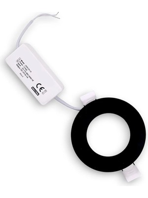 Mikasso Eco Sıva Altı Siyah Spot Panel LED 3 Watt Beyaz Işık 6500 K