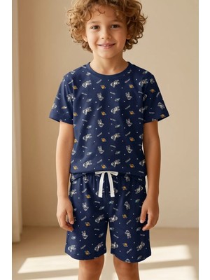 Bony Socks Uzay Desenli Çocuk Şortlu Pijama Takımı