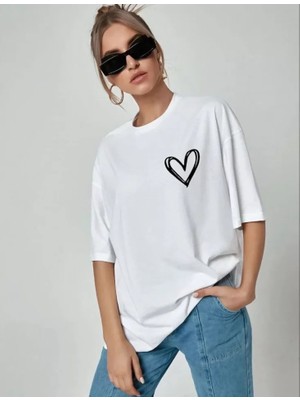 Alyn Wear Unisex Baskılı Oversize T-Shirt - Beyaz