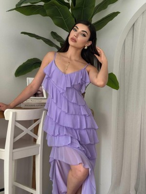 Alyn Wear Ples Yırtmaç Detaylı Elbise