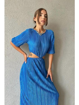 Alyn Wear Mavi Piliseli Elbise