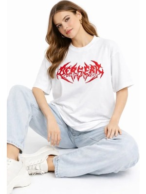 Alyn Wear Baskılı T-Shirt Yazlık Kısa Kol Bisiklet Yaka Rahat Kalıp Tişört - Beyaz