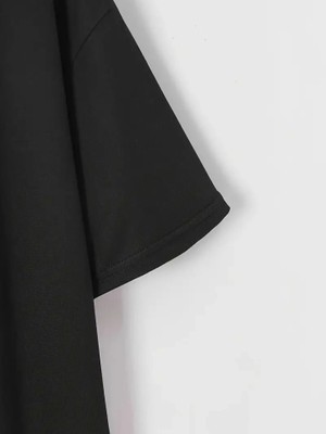 Alyn Wear Baskılı Oversize Bisiklet Yaka T-Shirt - Siyah