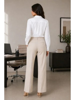 Alyn Wear Uzun Kol Gömlek Düğmeli Klasik Yaka Günlük ve Ofis Şıklığına Uygun - Beyaz