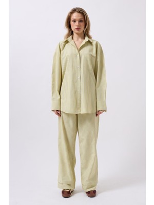 Alyn Wear Çizgili Cep Detay Gömlek