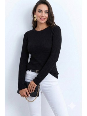 Alyn Wear Kadın Uzun Kollu Bisiklet Yaka Triko Kazak