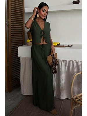 Alyn Wear Yelek Önden Bağlamalı Uzun Etekli Takım 10192