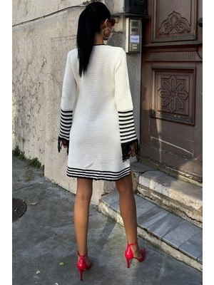Alyn Wear Triko Kolları Püsküllü Düğmeli Elbise 2849
