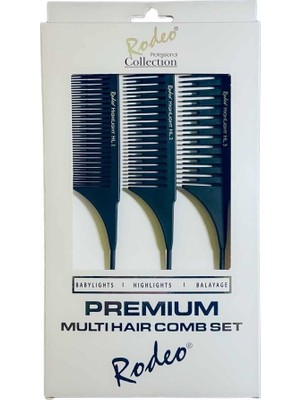 Rodeo Premium Multi Hair 3'lü Krepe Tarak Seti Isıya Dayanıklı Hafif ve Ergonomik Tasarım