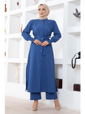 Missvalle Inci Detaylı Takım Indigo 19360
