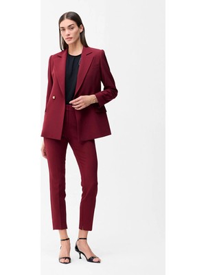 Love My Body Cepli Gabardin Pantolon Bordo 153L8701005