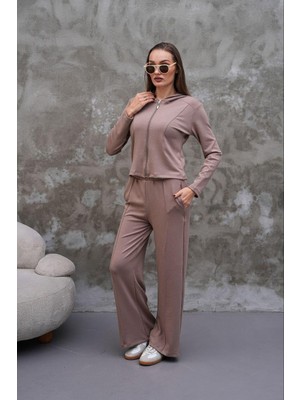 Elaxi Modal Kumaş Slim Fit Kapüşonlu Ikili Takım