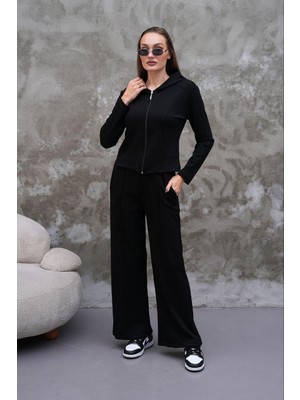 Elaxi Modal Kumaş Slim Fit Kapüşonlu Ikili Takım