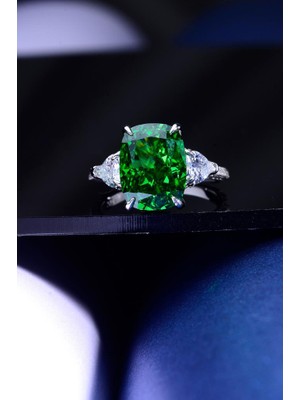 İnnuendo Jewelry 925 Ayar Gümüş Lüks Tasarım Büyük Taşlı Kadın Yüzük