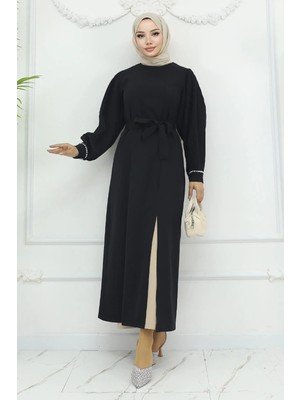 Missvalle Piliseli Yırtmaçlı Takım Siyah 19239