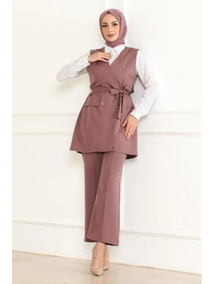 Missvalle Kemer Detaylı Ikili Takım Gül Kurusu 19232