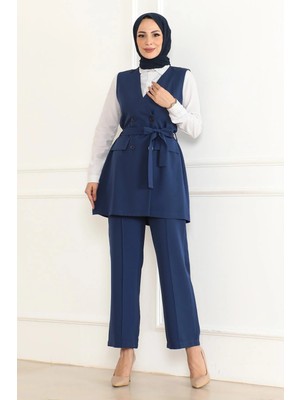 Missvalle Kemer Detaylı Ikili Takım Indigo 19232