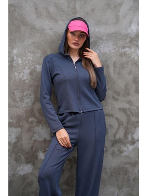 Elaxi Modal Kumaş Slim Fit Kapüşonlu Ikili Takım