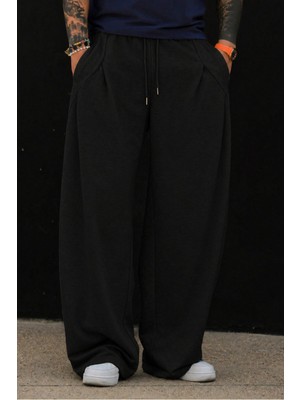 Tarz Cool Erkek Oversize Eşofman Altı Bağcıklı Rahat Kalıp Günlük Basic Jogger Pantolon