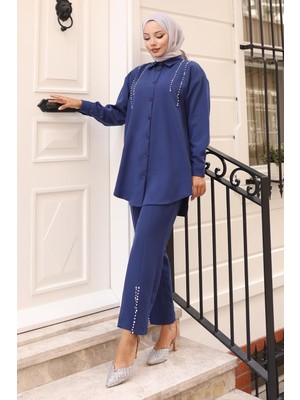 Missvalle Inci Detaylı Takım Indigo 19259