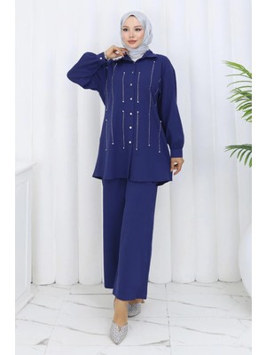 Missvalle Taş Detaylı Takım Indigo 19266