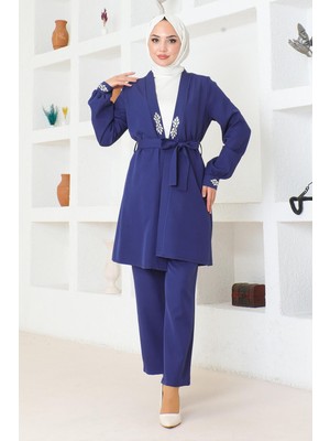 Missvalle Taş Detaylı Takım Indigo 19203
