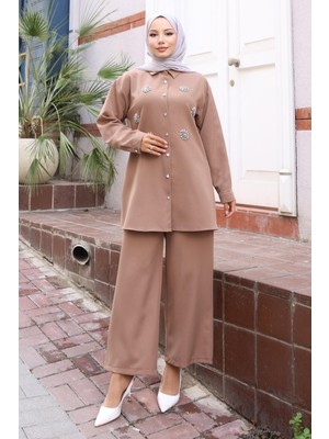 Missvalle Parıltı Taş Detaylı Takım Vizon 19264