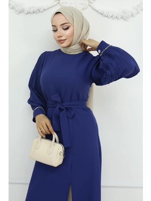 Missvalle Piliseli Yırtmaçlı Takım Indigo 19239