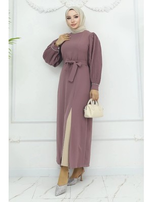 Missvalle Piliseli Yırtmaçlı Takım Gül Kurusu 19239