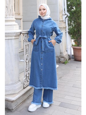 Missvalle Püskül Detaylı Kot Takım Açık Mavi 19375