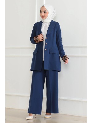 Missvalle Leopar Desenli Takım Indigo 19218