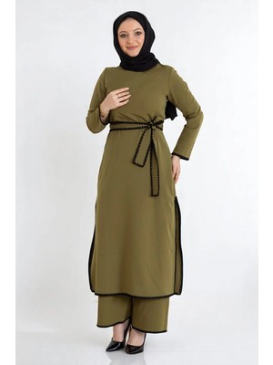 Missvalle Çoban Dikişli Kemerli Takım Haki 19365