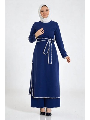 Missvalle Çoban Dikişli Kemerli Takım Indigo 19365