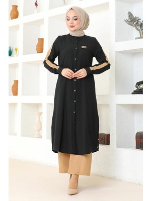 Missvalle Arma Detaylı Düğmeli Takım Siyah 19194